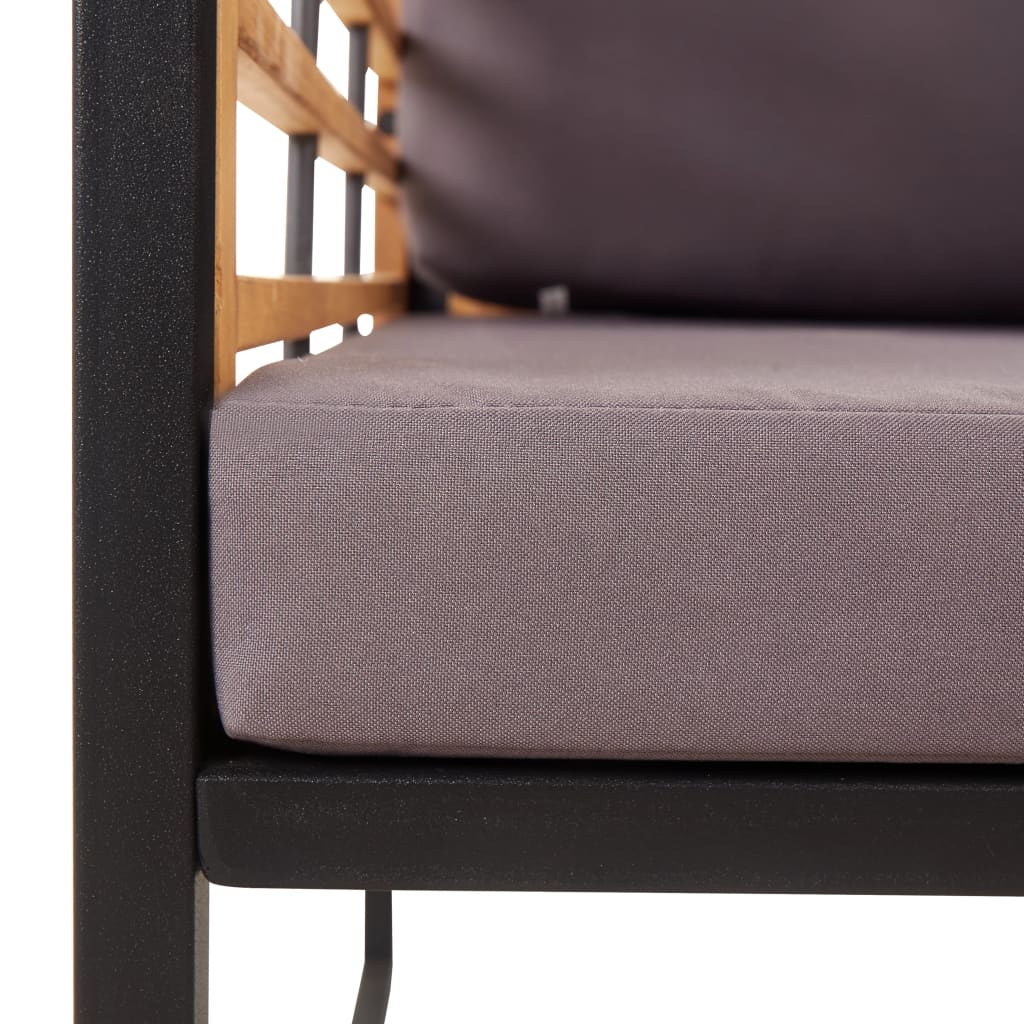 vidaXL Cadeiras jardim + almofadões 2pcs acácia maciça cinzento-escuro