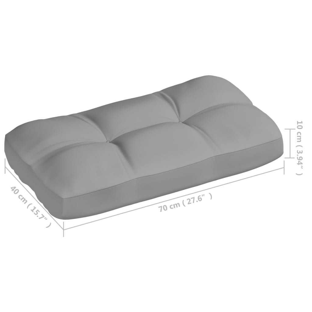 vidaXL Almofadões para sofás de paletes 7 pcs cinzento