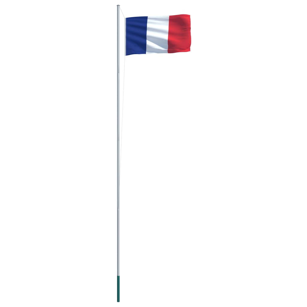 vidaXL Bandeira da França com mastro de alumínio 6,2 m
