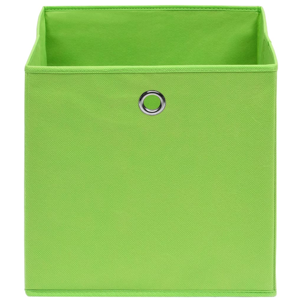 vidaXL Caixas de arrumação 10 pcs 32x32x32 cm tecido verde