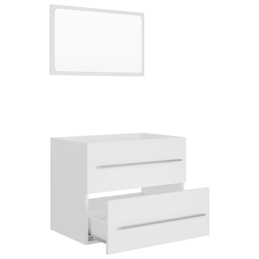 vidaXL 2 pcs conj. móveis de casa de banho derivados de madeira branco