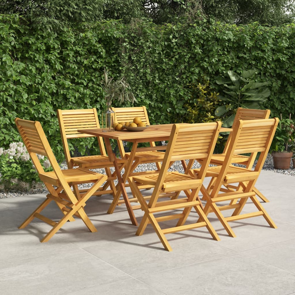 vidaXL Cadeiras de jardim dobráveis 6 pcs 47x62x90 cm teca maciça
