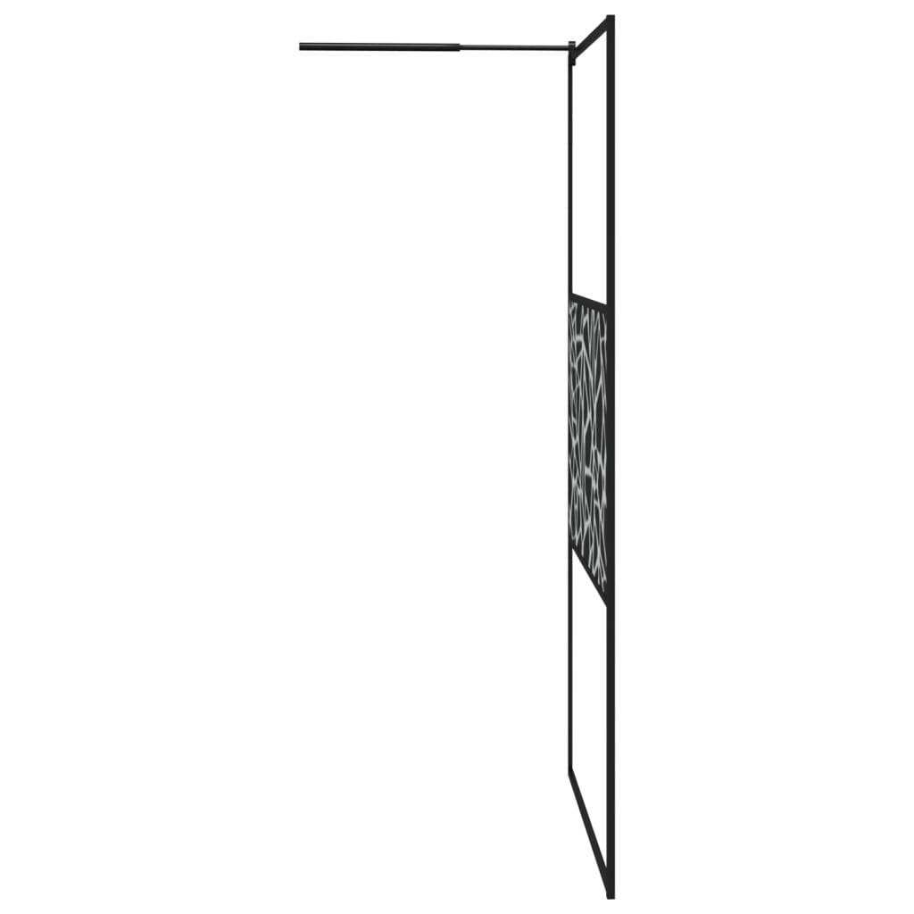 vidaXL Divisória de chuveiro 115x195cm vidro ESG design pedras preto