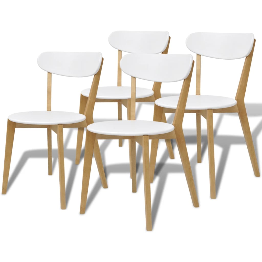 vidaXL Cadeiras de jantar MDF e madeira de bétula 4 pcs