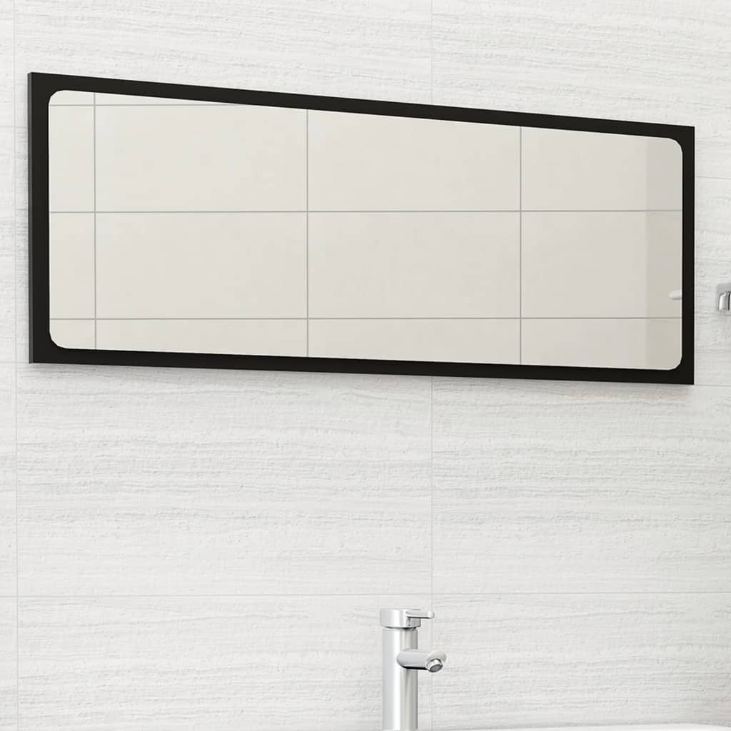 vidaXL Espelho de casa de banho 100x1,5x37 cm contraplacado preto