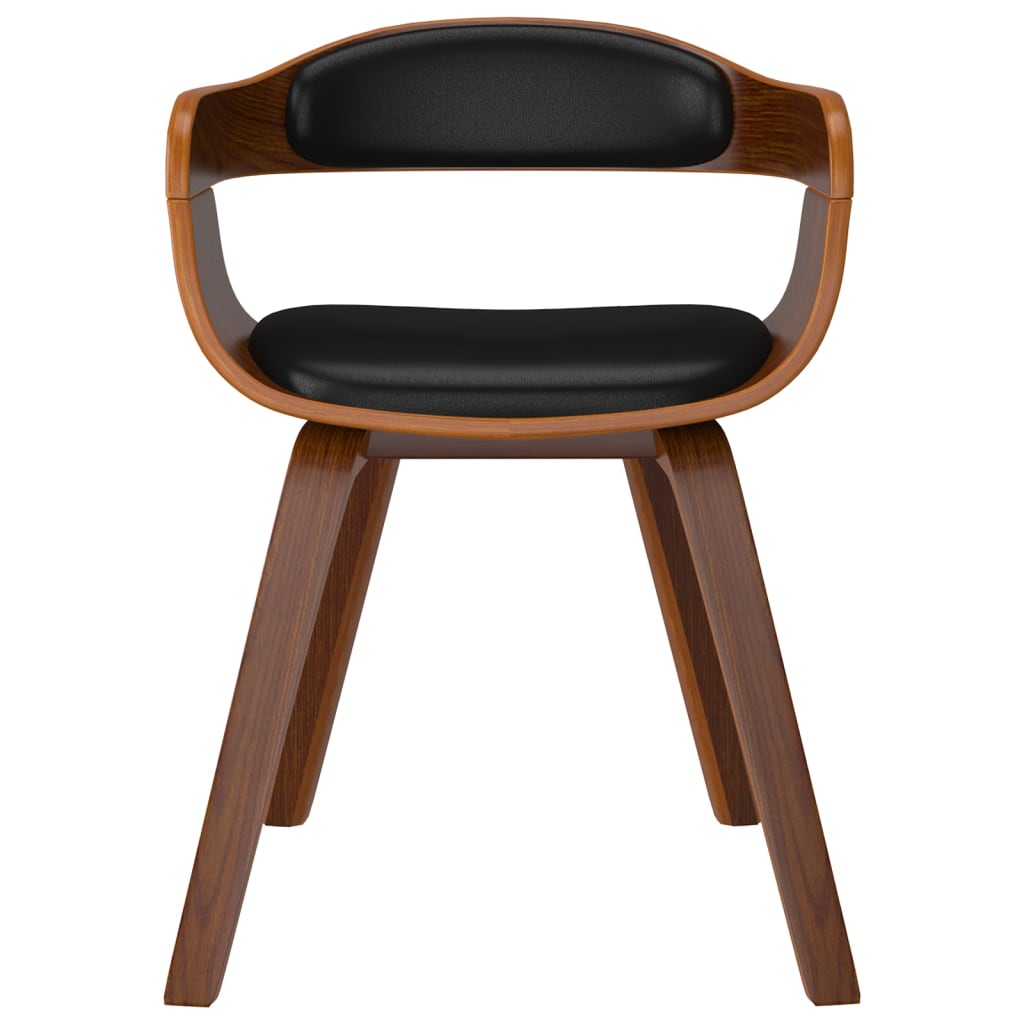 vidaXL Cadeira de jantar 2pcs madeira curvada e couro artificial preto