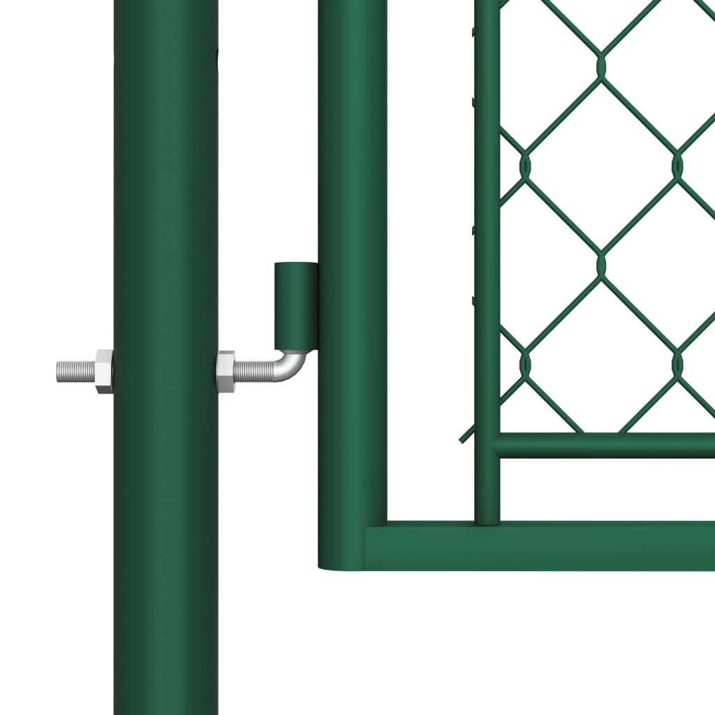 vidaXL Portão de jardim 75x395 cm aço verde