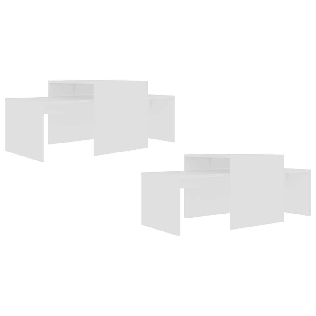 vidaXL Conjunto mesas de centro 100x48x40 cm contraplacado branco