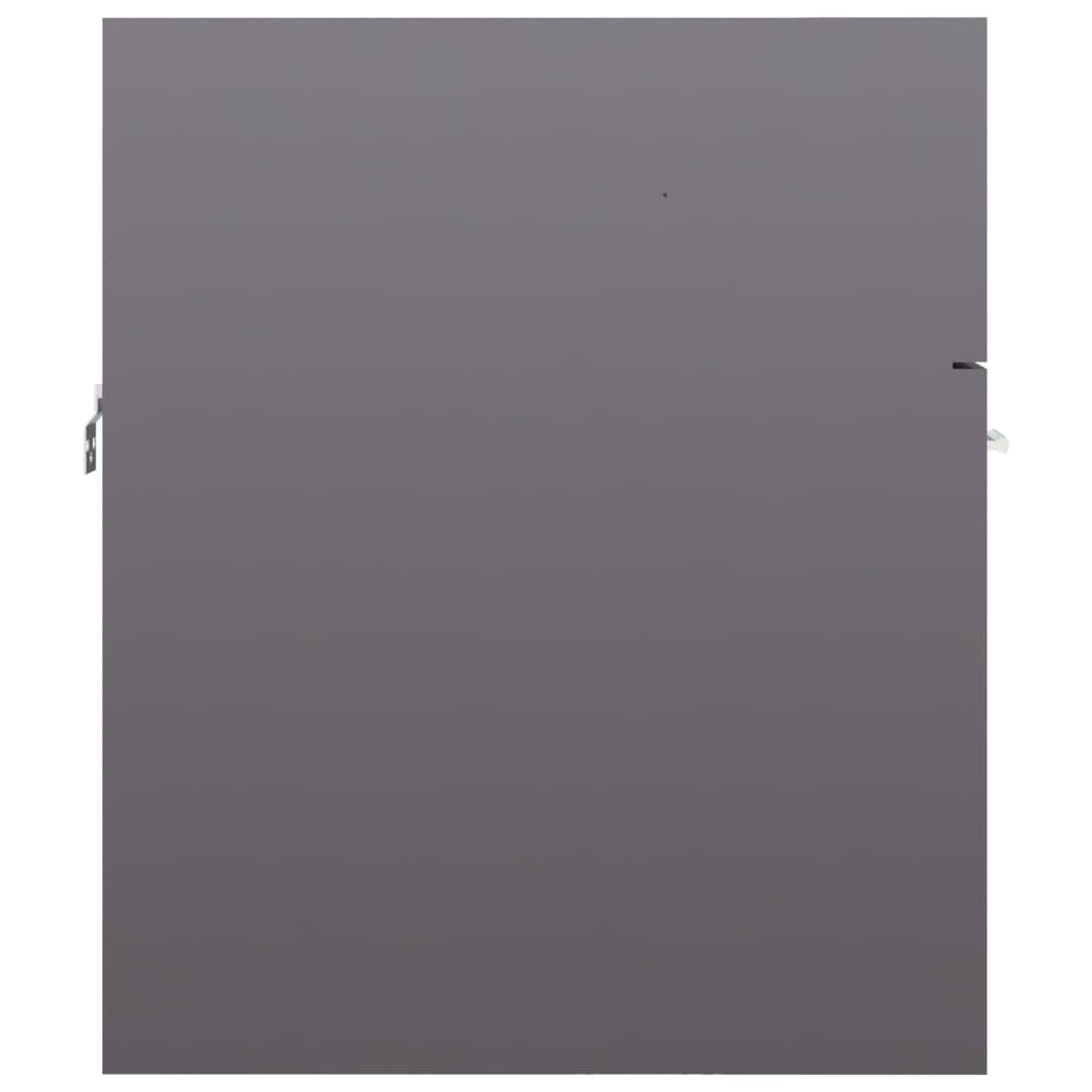 vidaXL Armário lavatório 41x38,5x46cm contraplacado cinzento brilhante