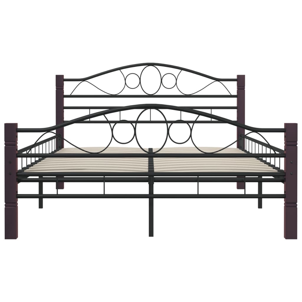 vidaXL Estrutura de cama em metal 140x200 cm preto