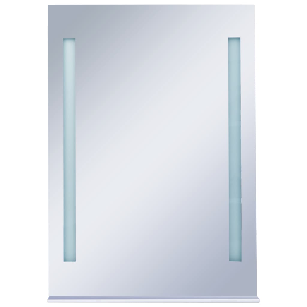 vidaXL Espelho de parede LED c/ prateleira para casa de banho 50x70 cm