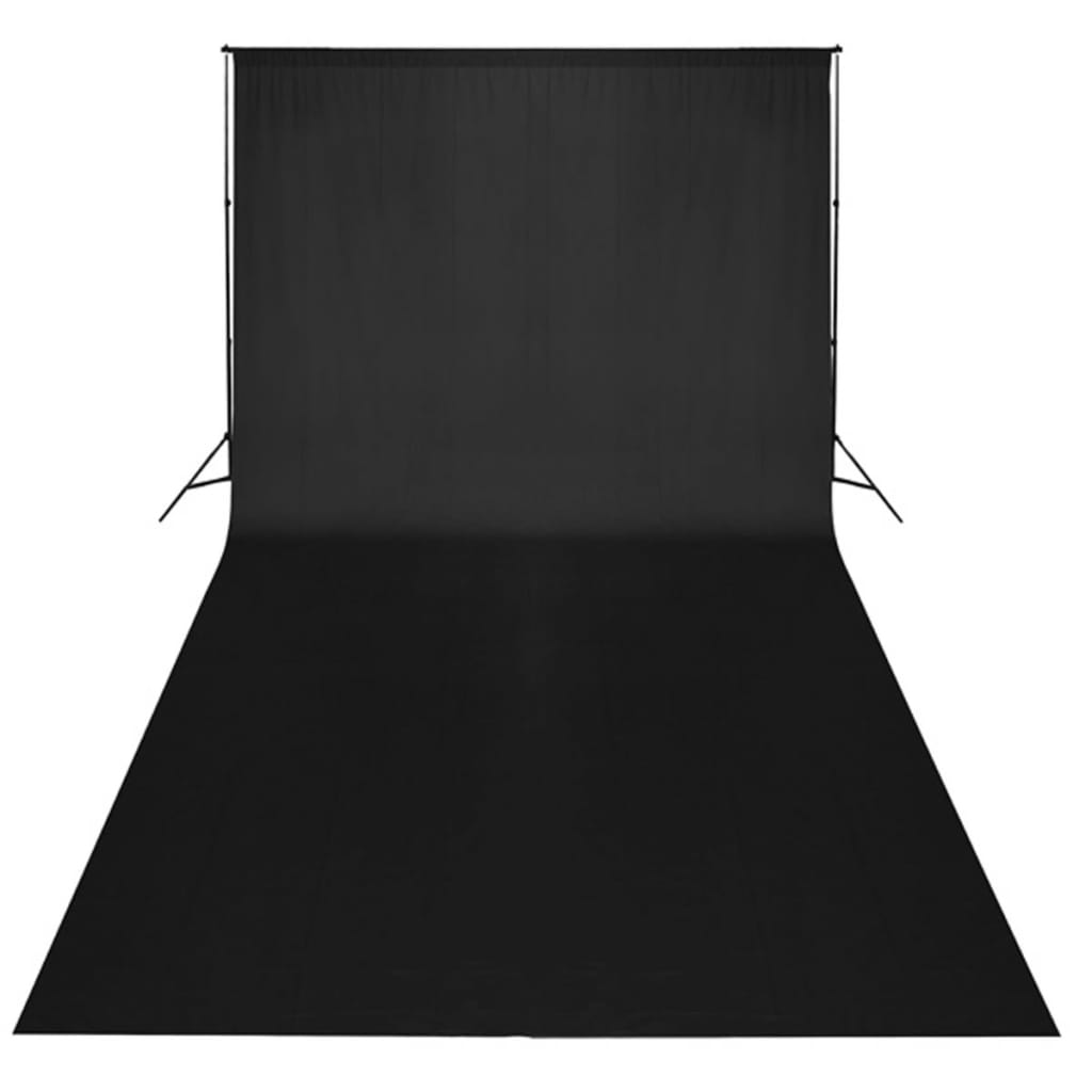 vidaXL Kit de estúdio com fundo preto 600x300 cm e luzes