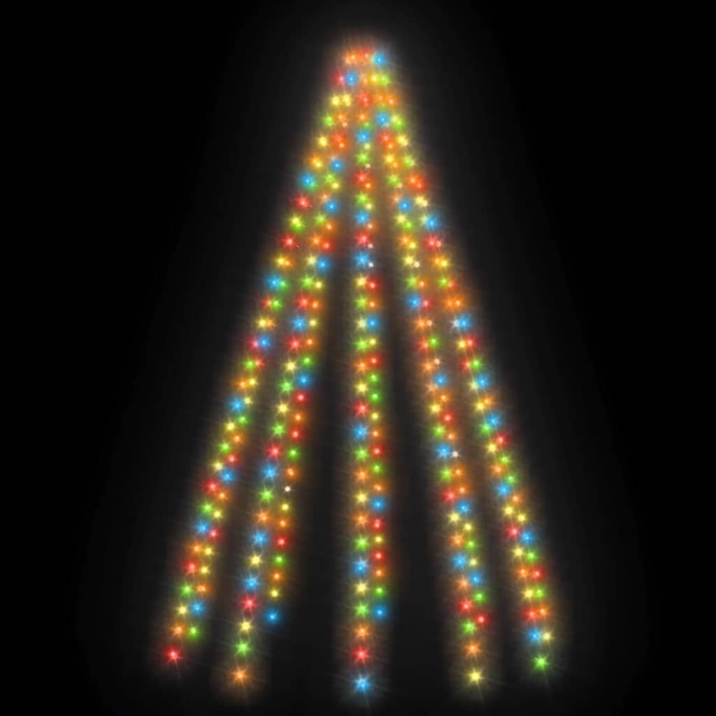 vidaXL Cordão de luzes árvore de Natal 300 luzes LED 300 cm colorido