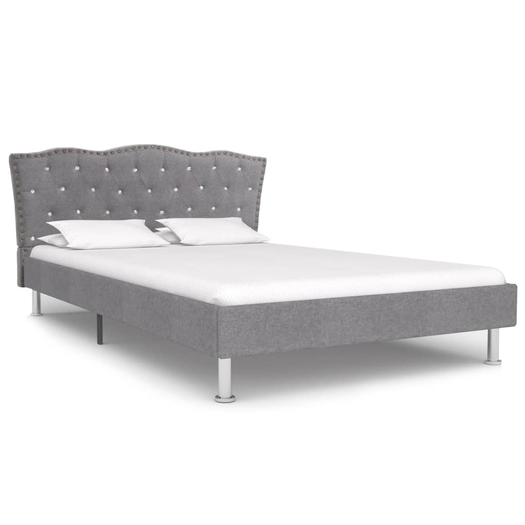 vidaXL Estrutura de cama em tecido 120x200 cm cinzento-claro