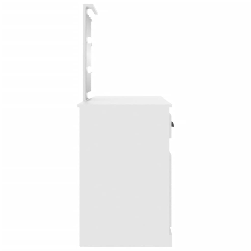 vidaXL Toucador com luzes LED 130x50x132,5 cm branco