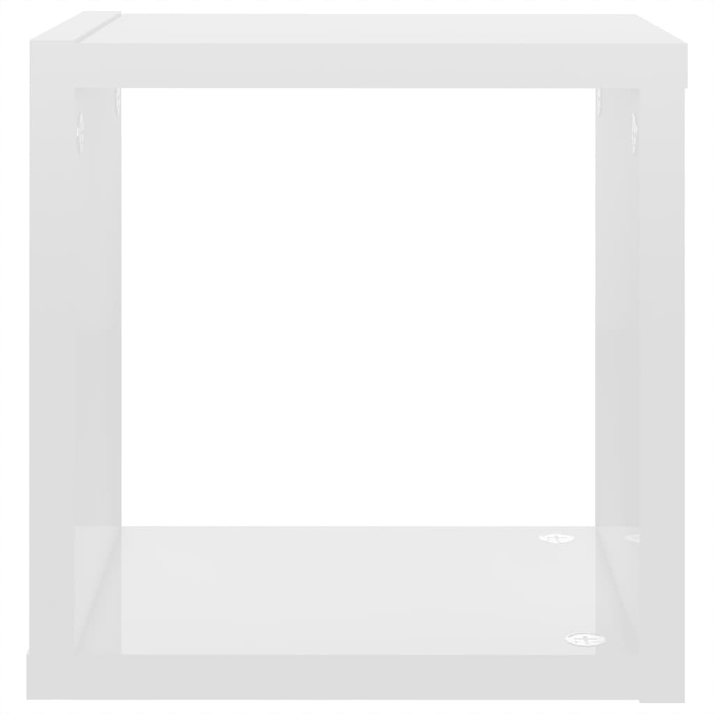 vidaXL Prateleiras parede forma de cubo 6pcs 22x15x22 cm branco brilh.