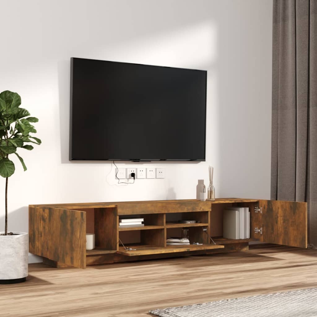vidaXL Conjunto móveis de TV 2pcs c/ LEDs madeira carvalho fumado