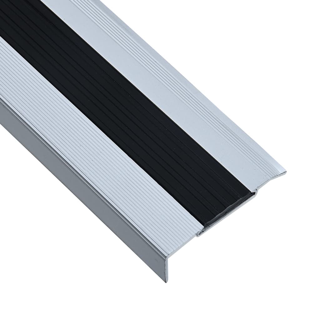 vidaXL Perfil p/ escada em forma de L 15 pcs alumínio 134 cm prateado