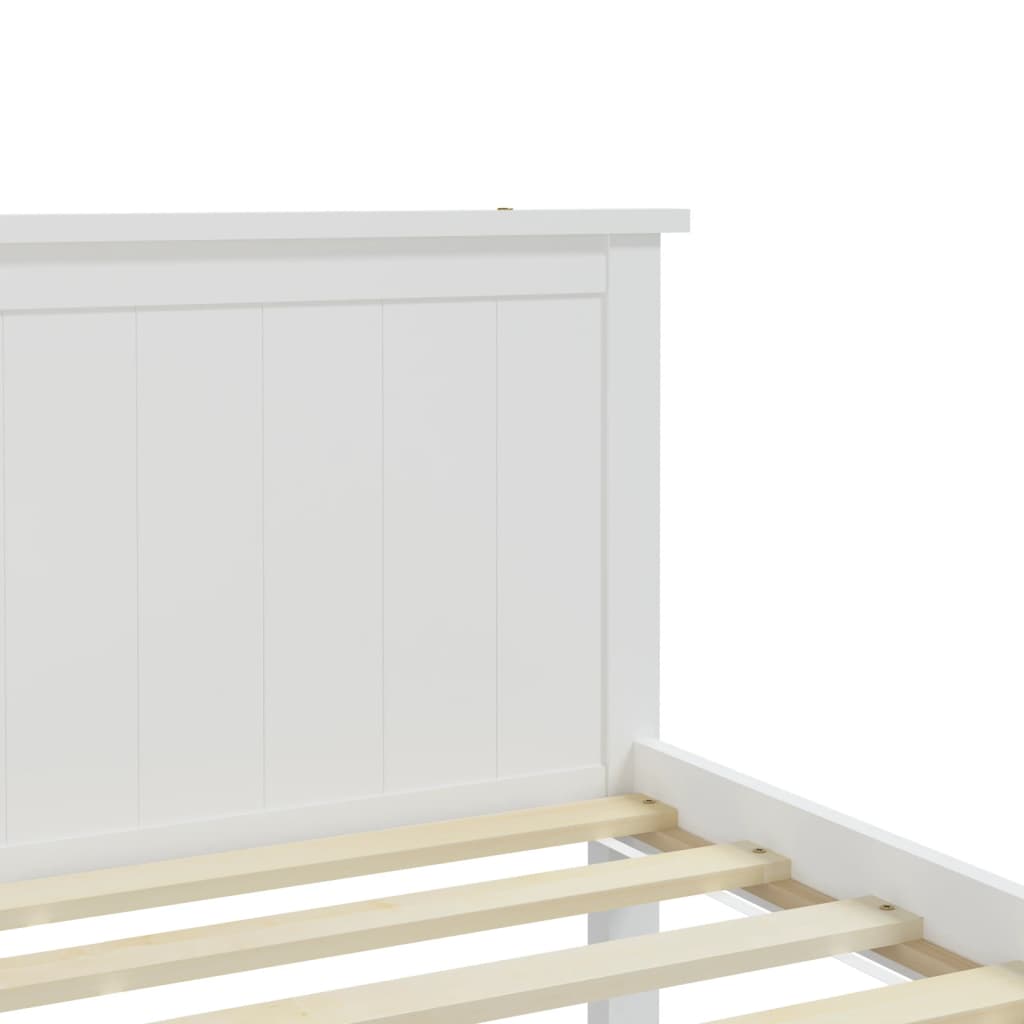 vidaXL Estrutura de cama 90x200 cm pinho maciço branco