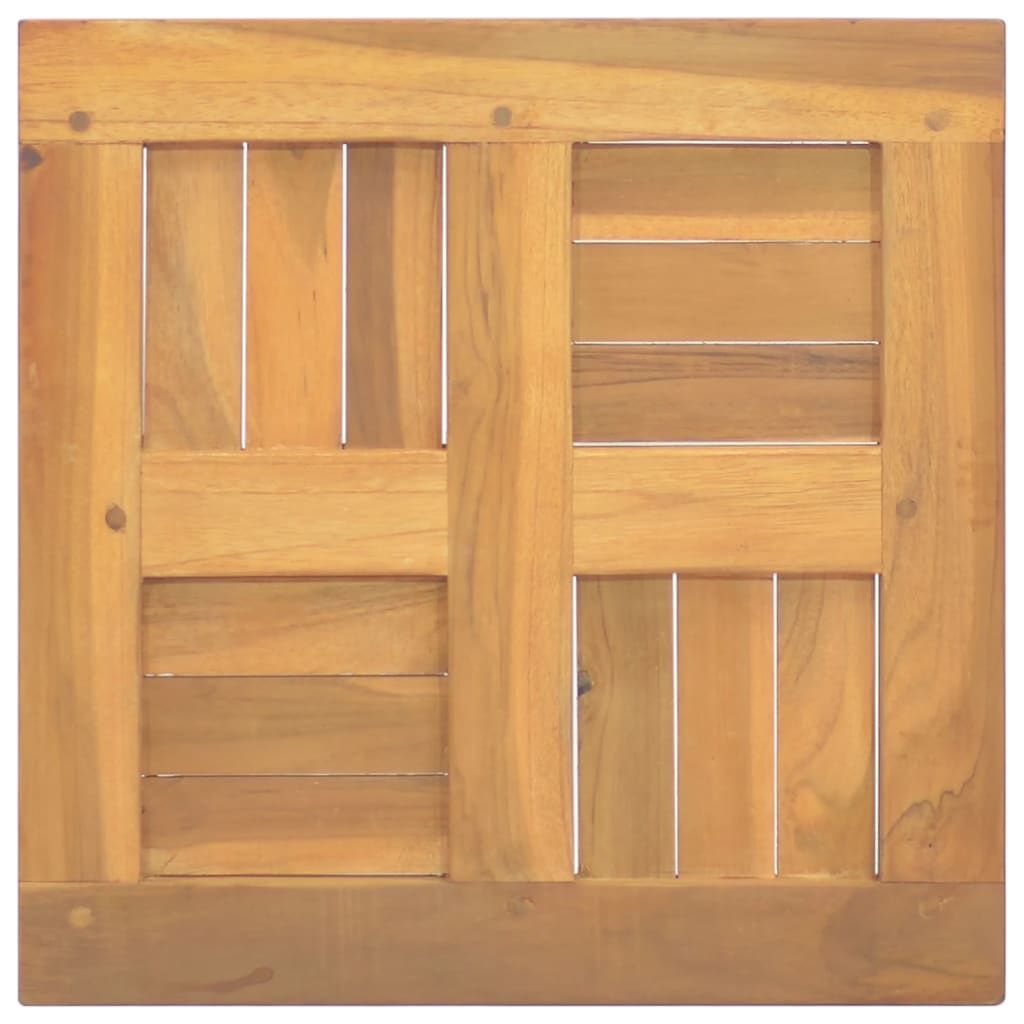 vidaXL Tampo de mesa quadrado 40x40x2,5 cm madeira de teca maciça