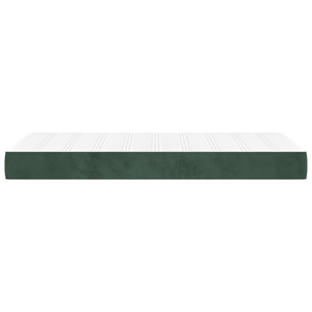 vidaXL Colchão de molas ensacadas 90x190x20 cm veludo verde-escuro