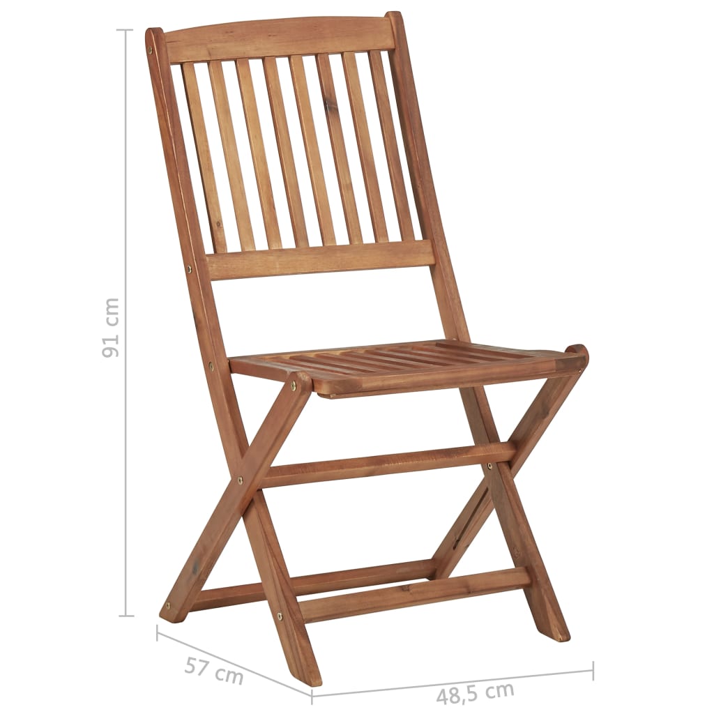 vidaXL Cadeiras de jardim dobráveis 4 pcs madeira de acácia maciça