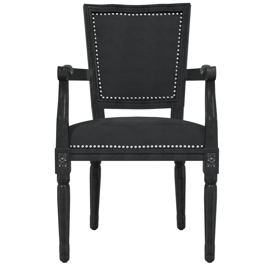 vidaXL Cadeira de jantar veludo preto