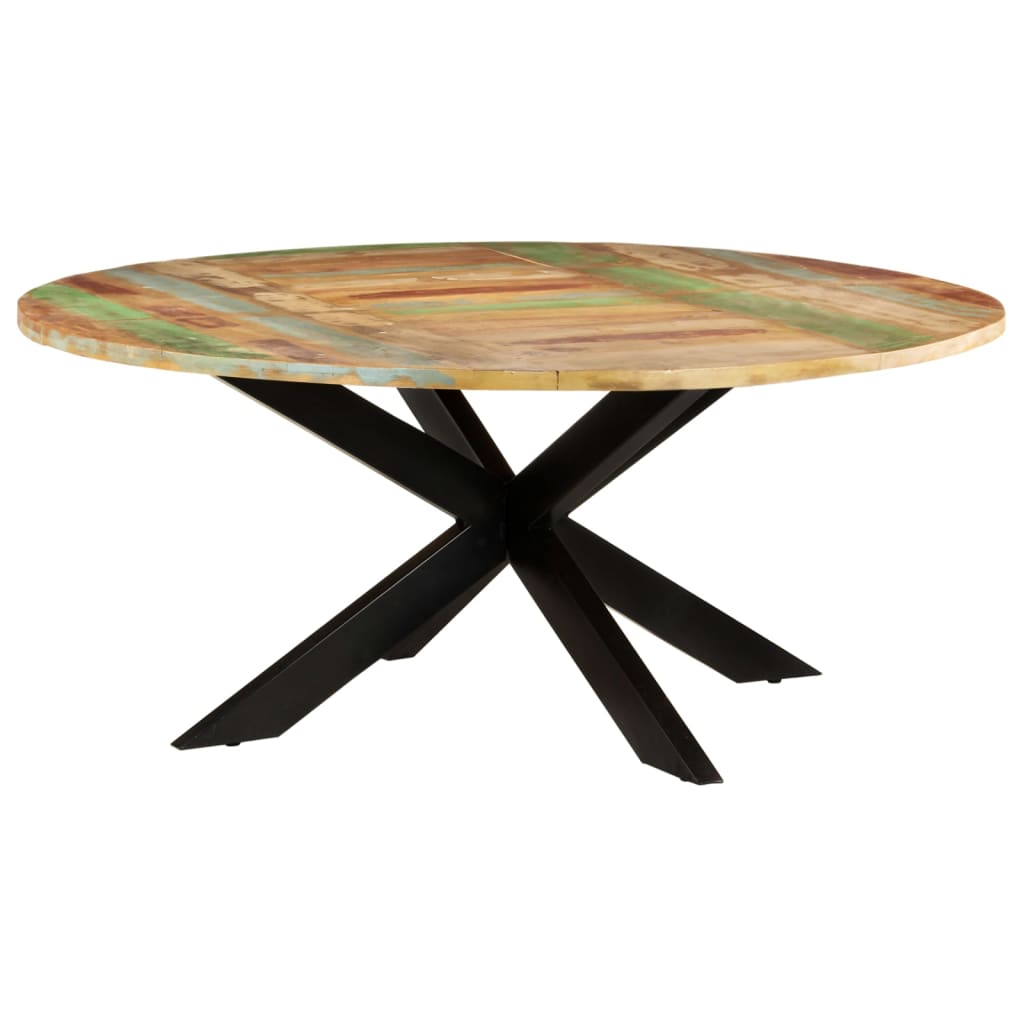 vidaXL Mesa de jantar redonda 175x75 cm madeira recuperada maciça