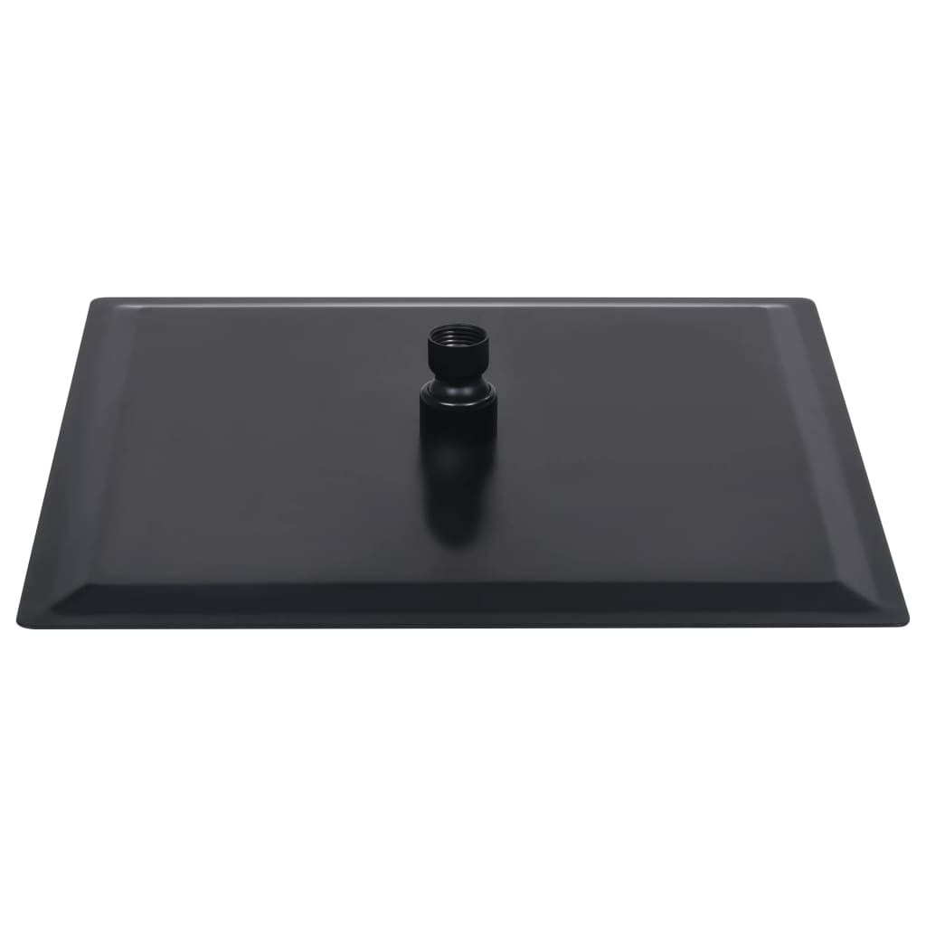 vidaXL Cabeça de chuveiro quadrada 25x25 cm aço inoxidável preto