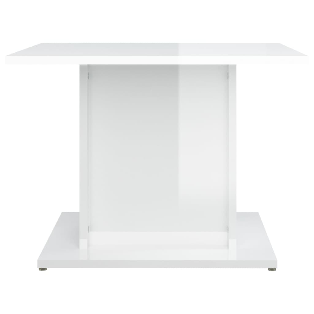 vidaXL Mesa de centro 55,5x55,5x40 cm contraplacado branco brilhante