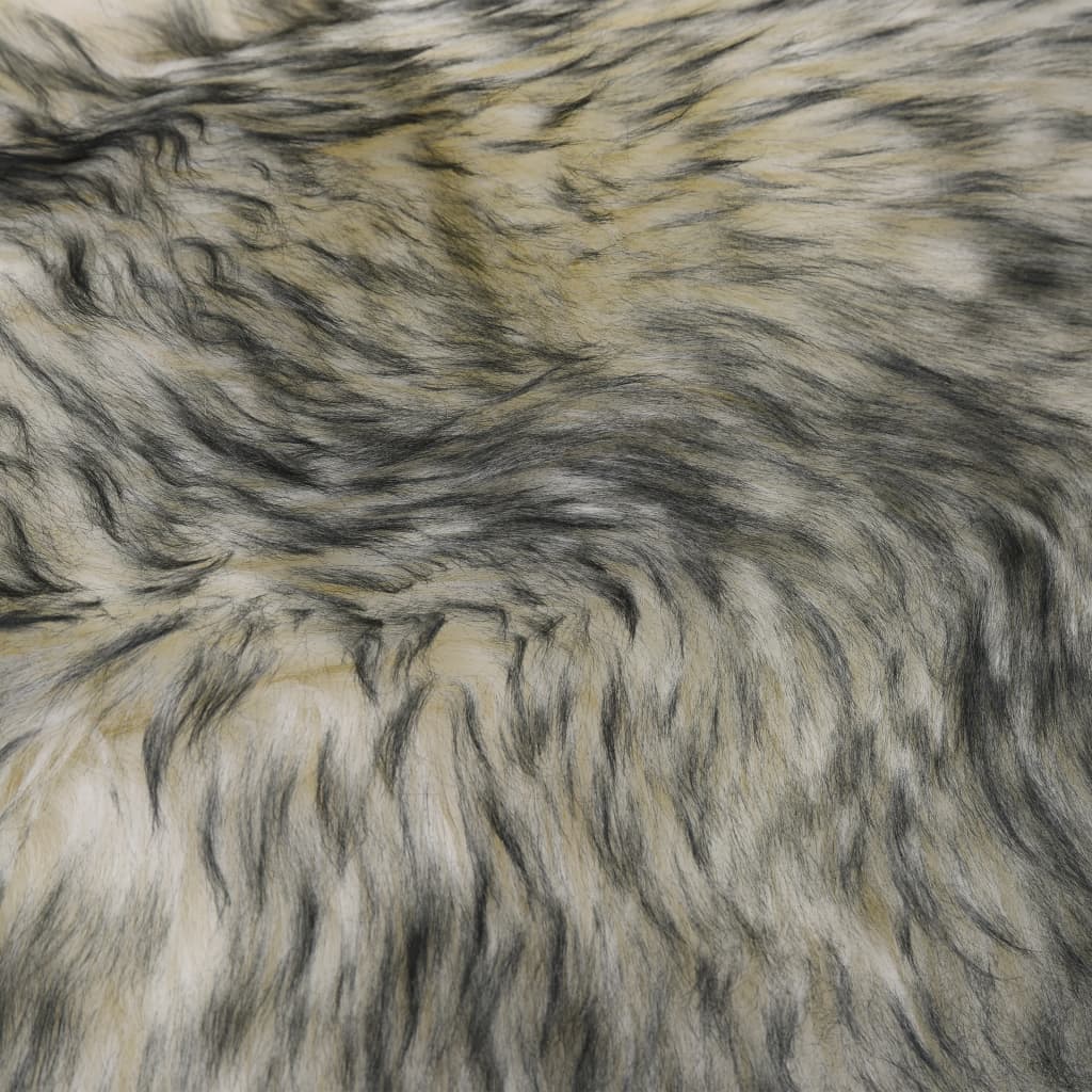 vidaXL Tapete em pele de carneiro 60x180 cm cinzento-escuro mesclado