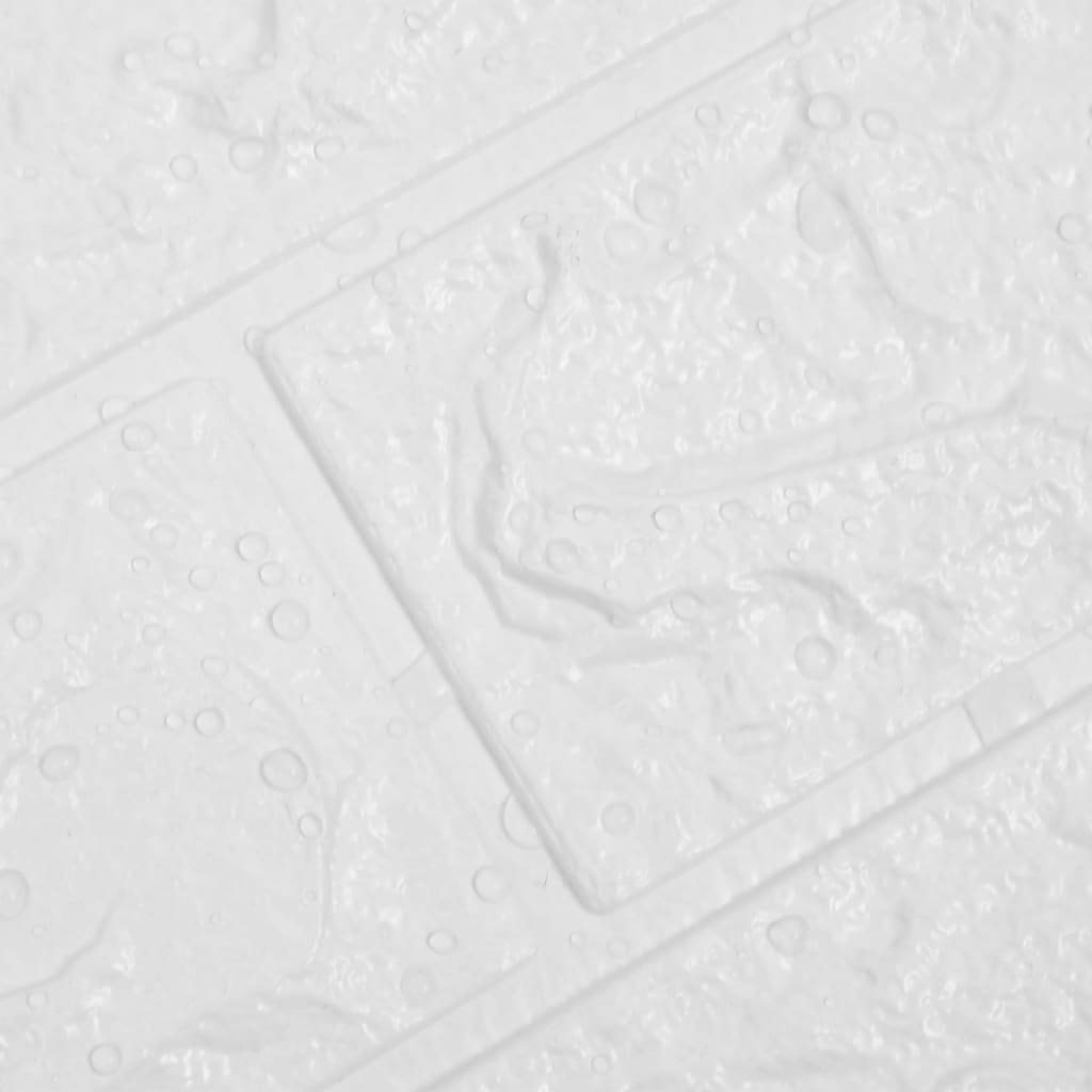 vidaXL Papel de parede 3D autoadesivo tijolos 40 pcs branco