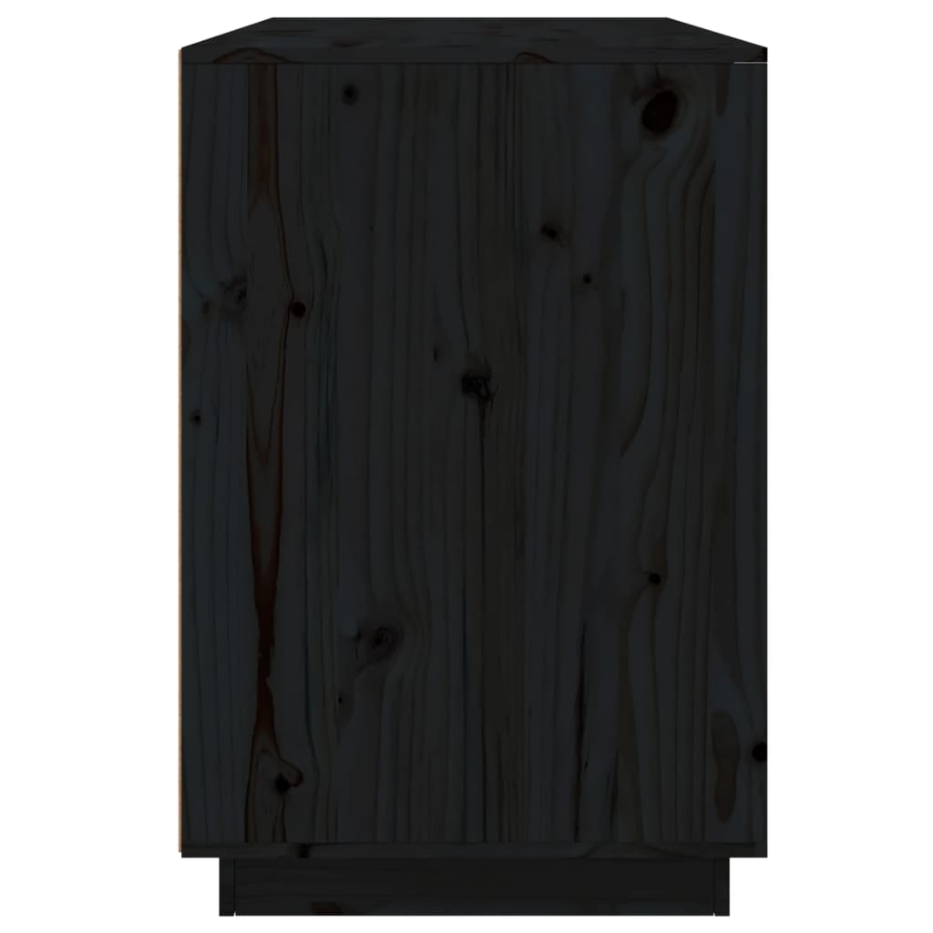 vidaXL Secretária 140x50x75 cm madeira de pinho maciça preto