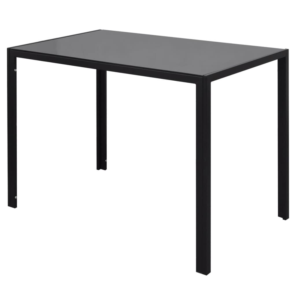 vidaXL Conjunto mesa de jantar 5 pcs preto e branco