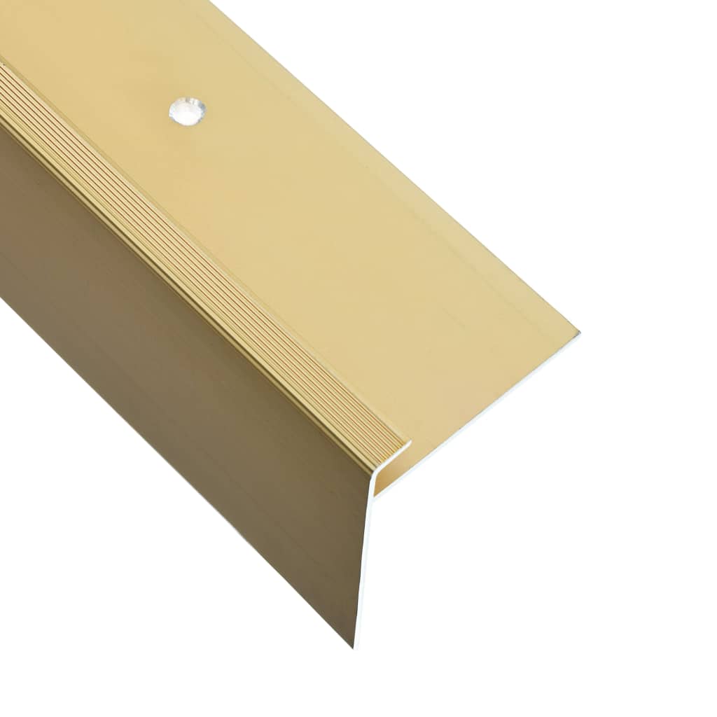 vidaXL Perfil p/ escada em forma de F 15 pcs alumínio 134 cm dourado