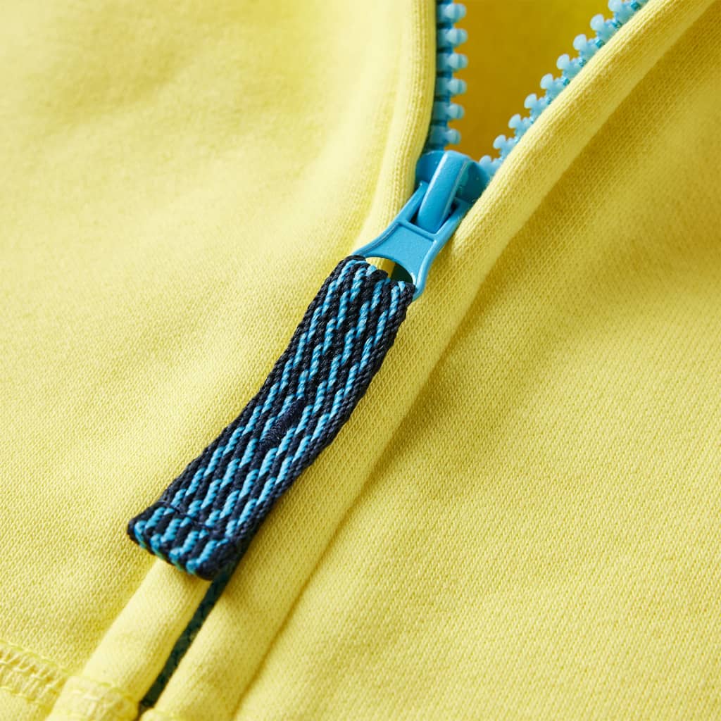 Sweatshirt para criança com capuz e fecho amarelo-claro 92