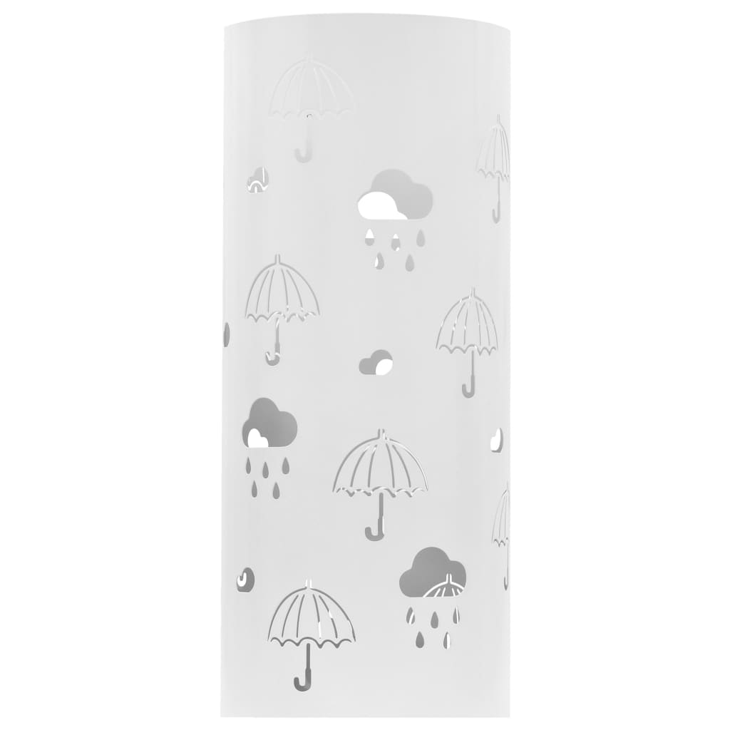 vidaXL Suporte para guarda-chuvas em aço branco