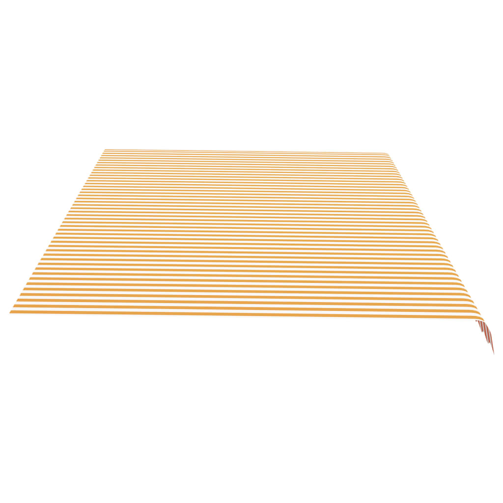vidaXL Tecido de substituição para toldo 6x3,5 m amarelo e branco