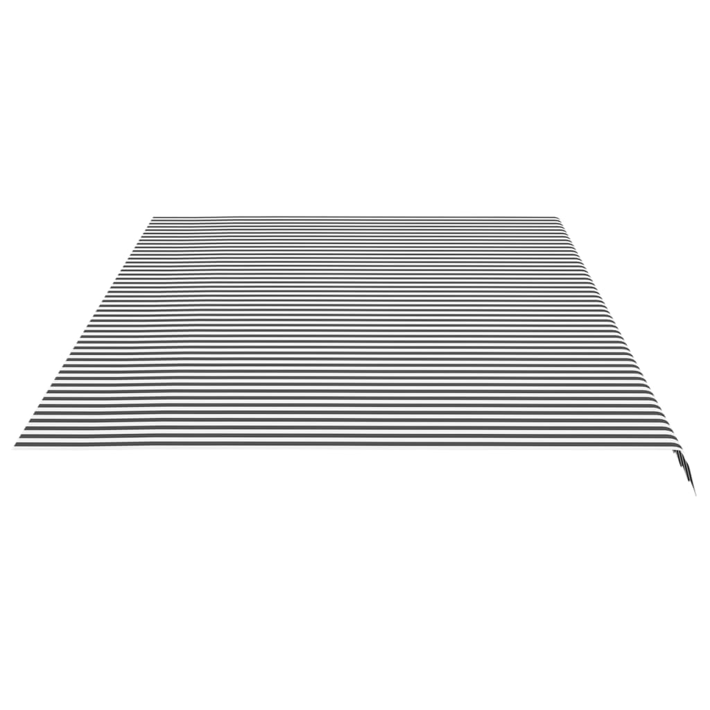 vidaXL Tecido de substituição para toldo 6x3,5 m antracite e branco