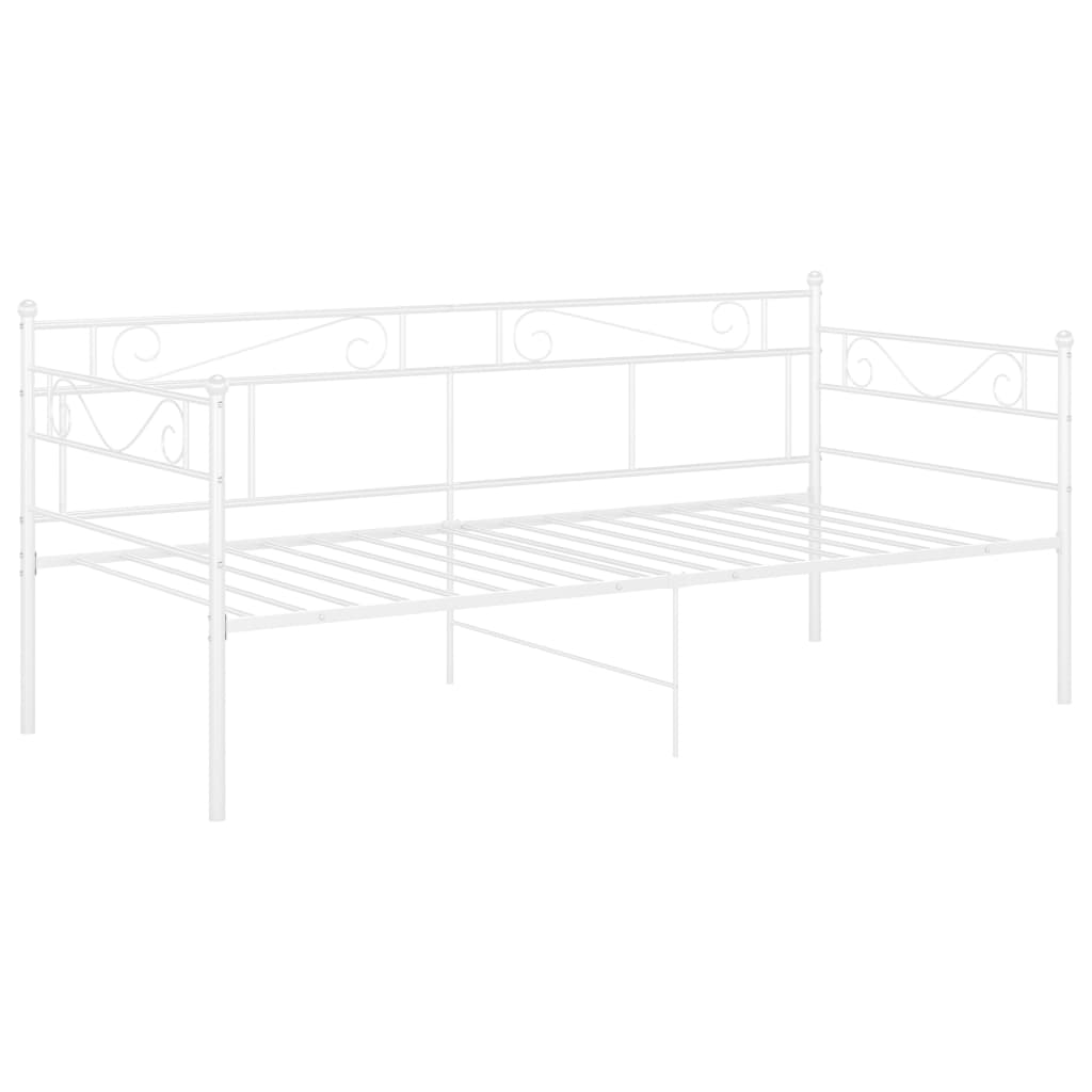 vidaXL Sofá-cama 90x200 cm metal branco