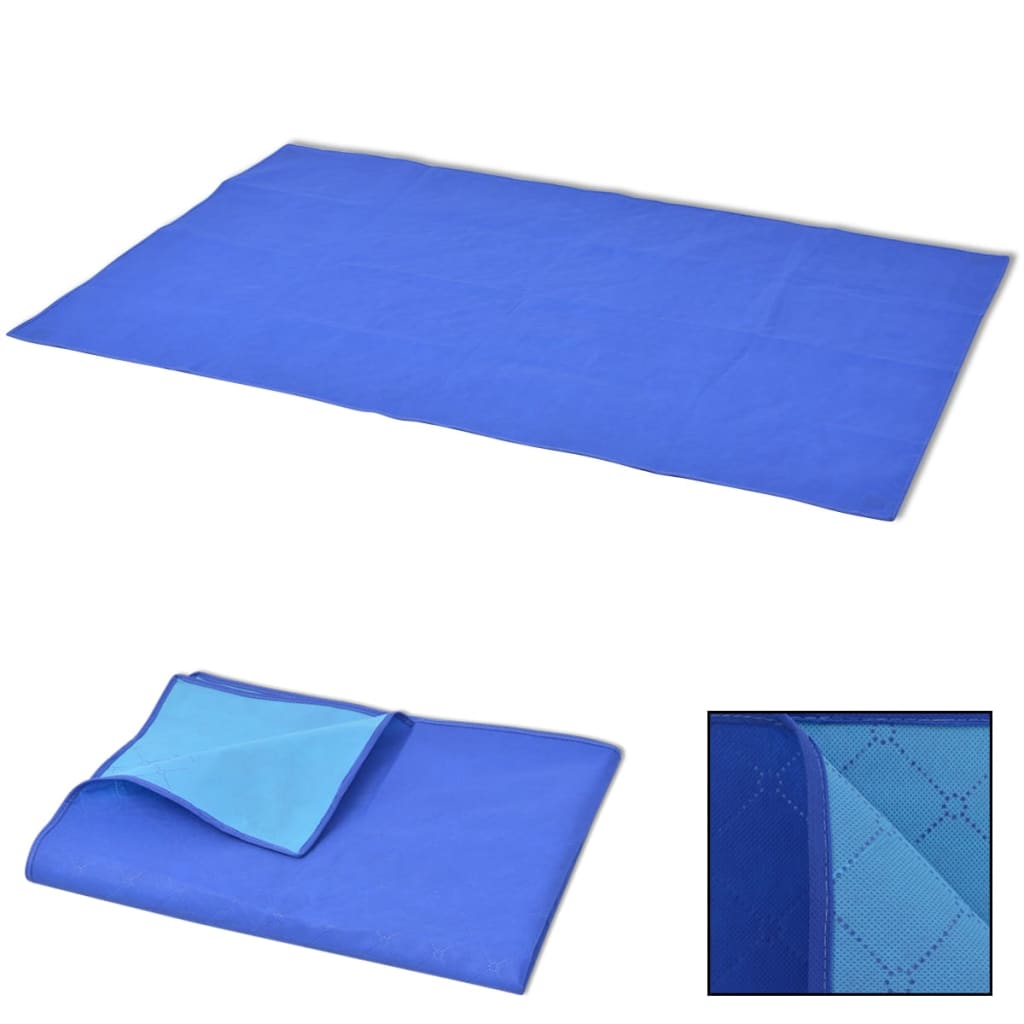 vidaXL Toalha de piquenique azul e azul claro 150x200 cm