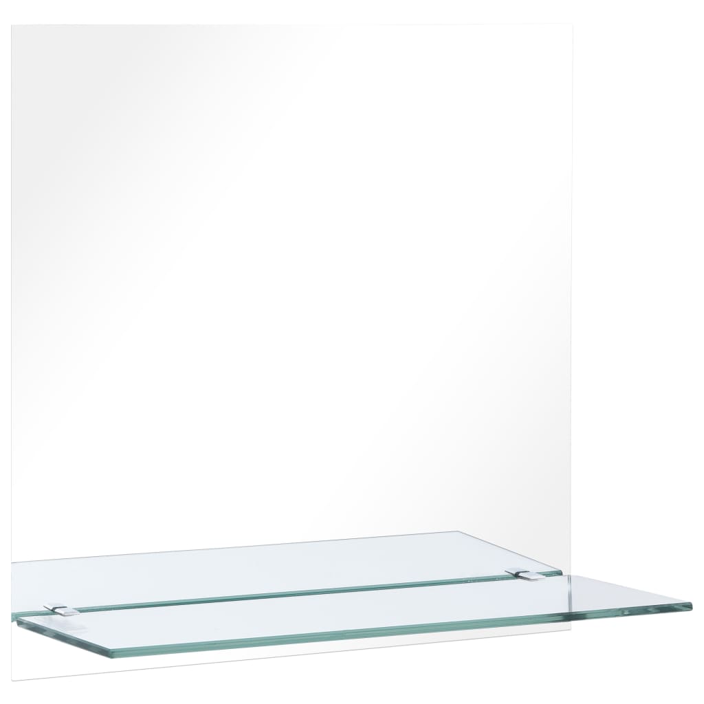 vidaXL Espelho de parede c/ prateleira vidro temperado 60x60 cm