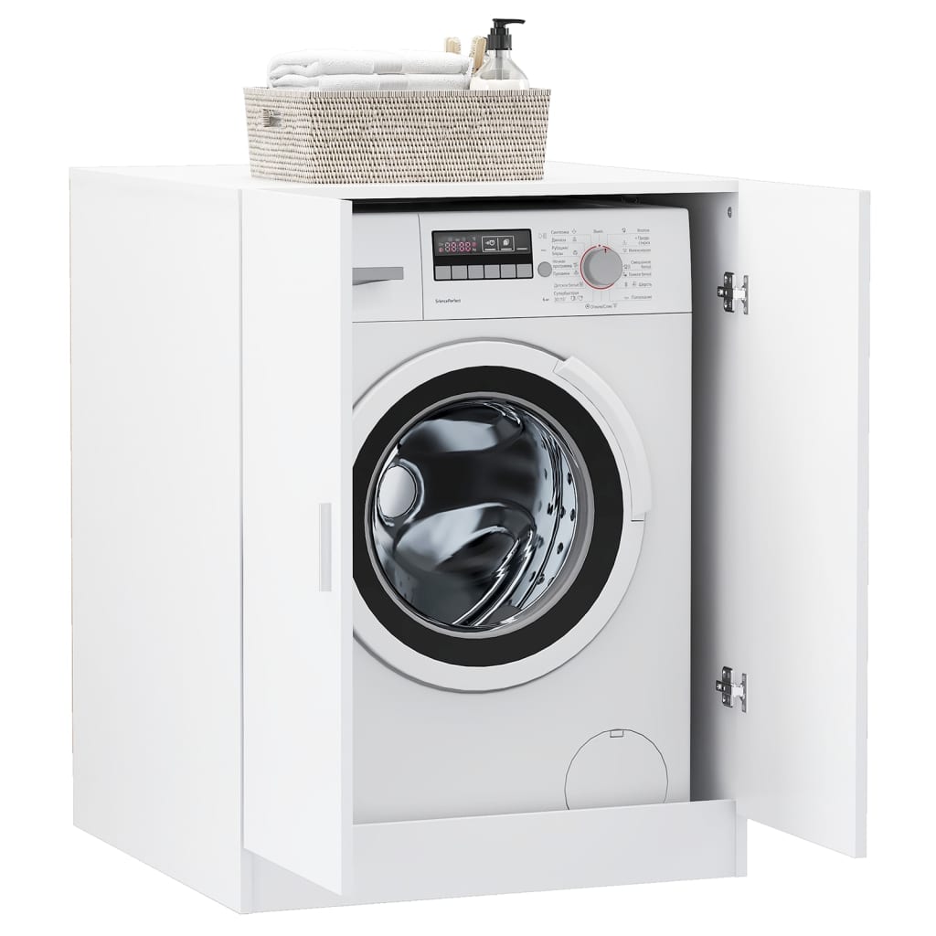 vidaXL Armário para máquina de lavar roupa branco