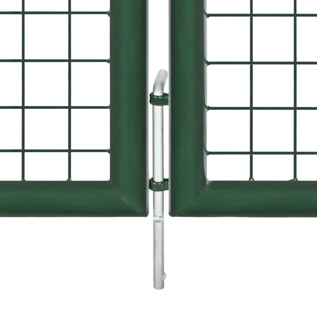 vidaXL Portão de jardim em rede 400x75 cm aço verde