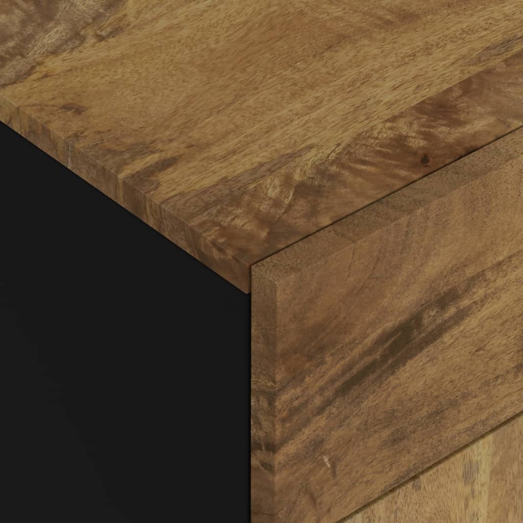 vidaXL Mesa de cabeceira madeira de mangueira maciça/derivados madeira