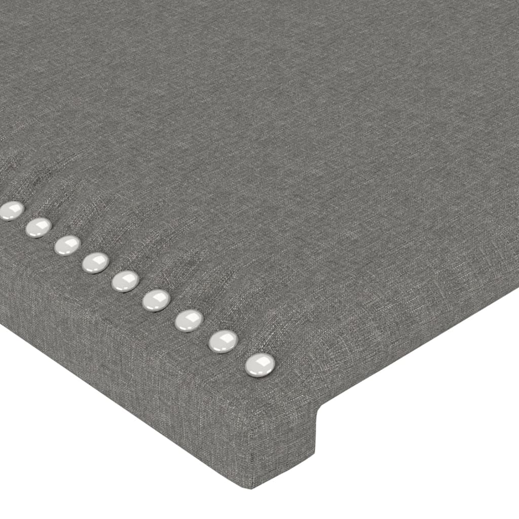 vidaXL Estrutura de cama c/ cabeceira tecido cinza-escuro 90x200 cm