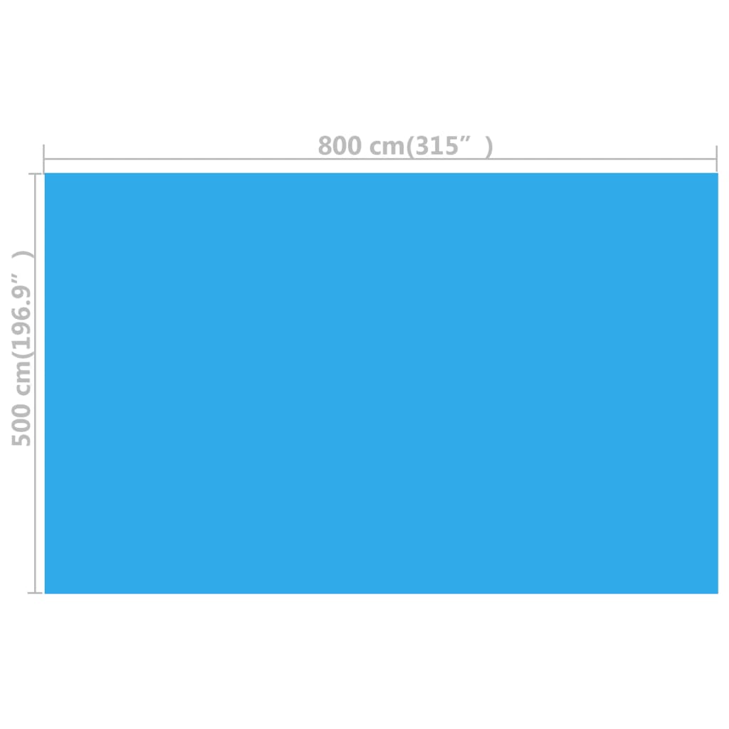 vidaXL Cobertura retangular para piscina 800x500 cm PE azul