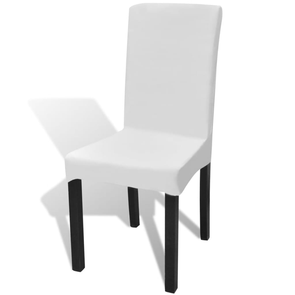 vidaXL 6 pcs capas extensíveis para cadeiras branco