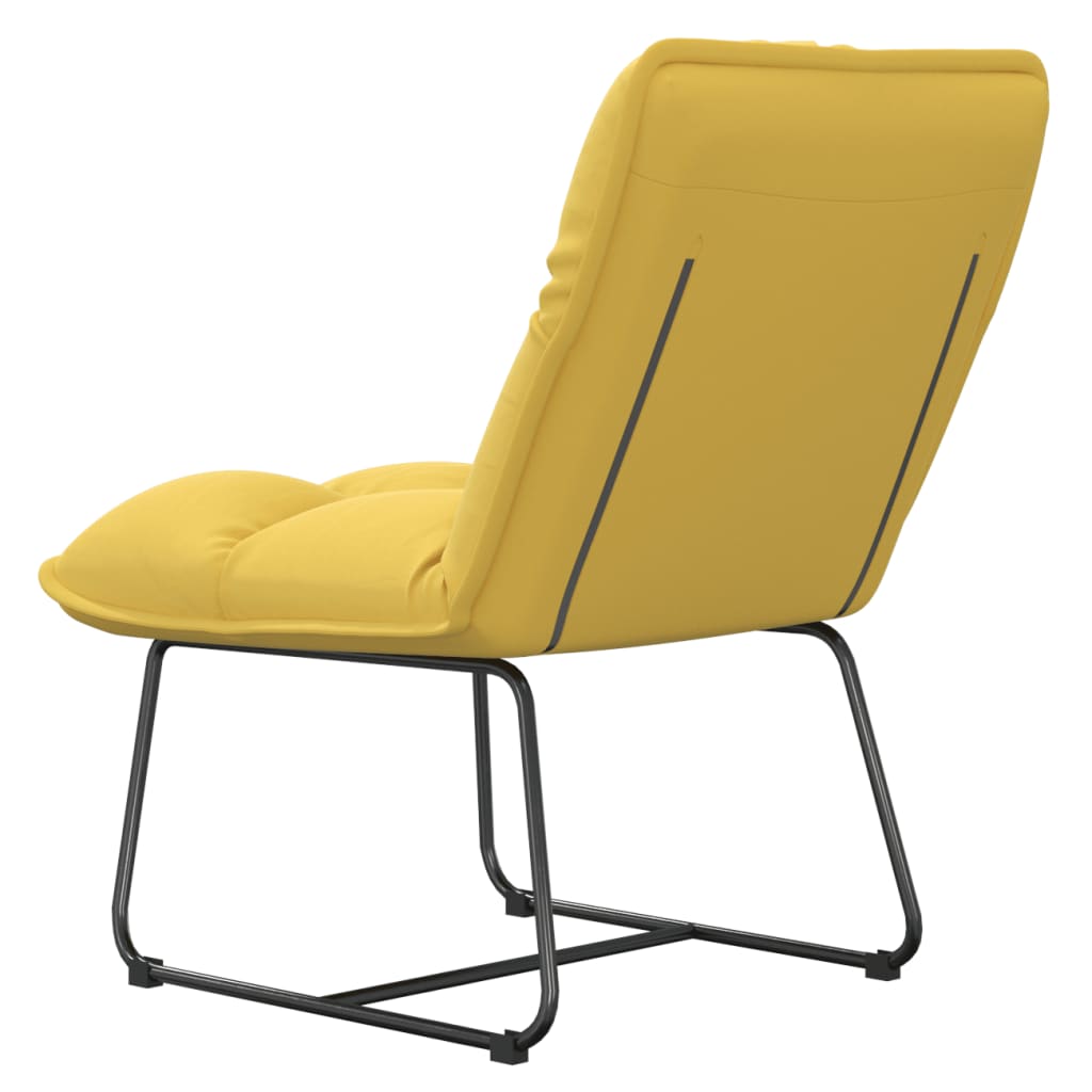 vidaXL Cadeira de lazer com estrutura de metal veludo amarelo