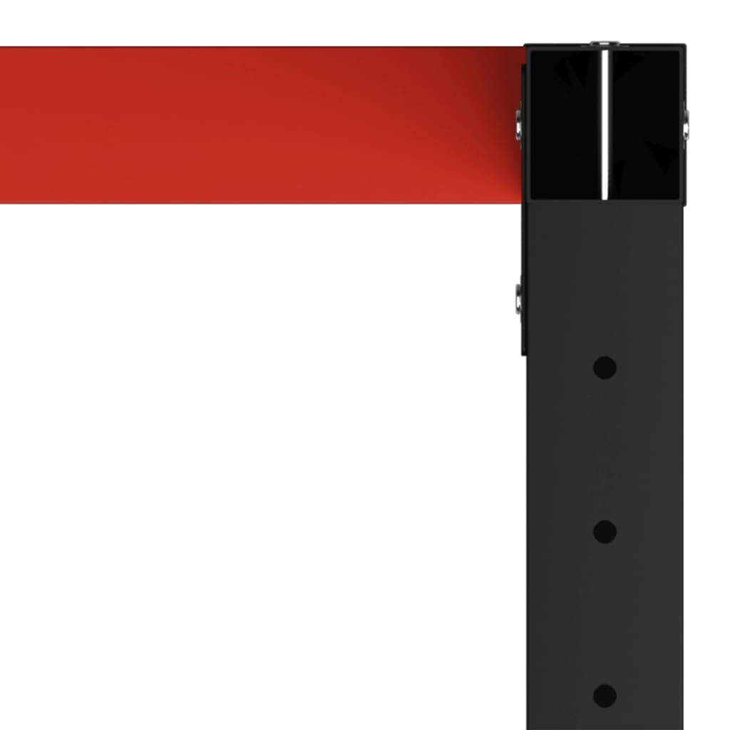 vidaXL Estrutura banco de trabalho 120x57x79 cm metal preto e vermelho